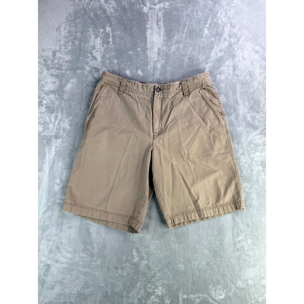 IZOD Saltwater Chino Shorts Mens 34 khaki Stretch Cotton Mid Rise Everyday Wear